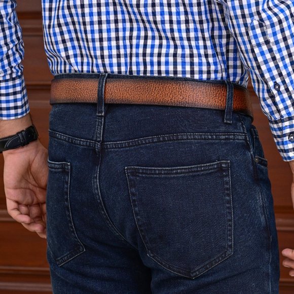 Belt For Men Vintage Cheetah Natural Milled Full Grain Leather :Get Personalized - Picture 10 of 15